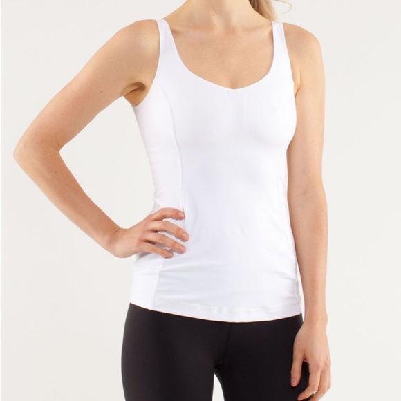 lululemon athletica Tops - Lululemon Optimal Tank White / Metallic Silver